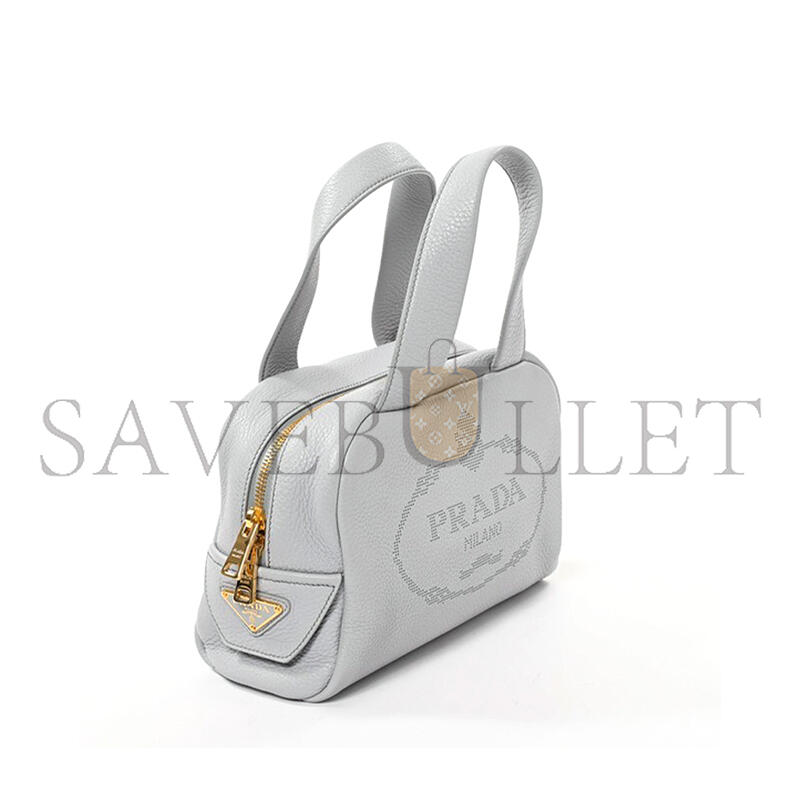 Pra*a 2way bag in calfskin, light grey leather 1bh078 (25*16*10cm)